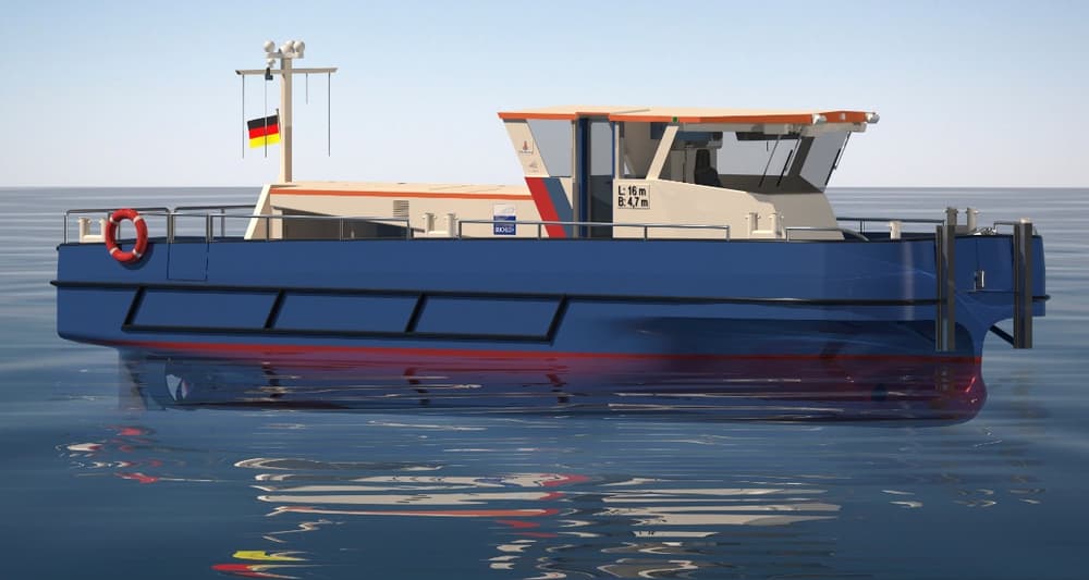 Besides several detail design contracts, Buchloh saves a contract to design a new type-workboat for the Harbors in Hamburg which is fully electric.